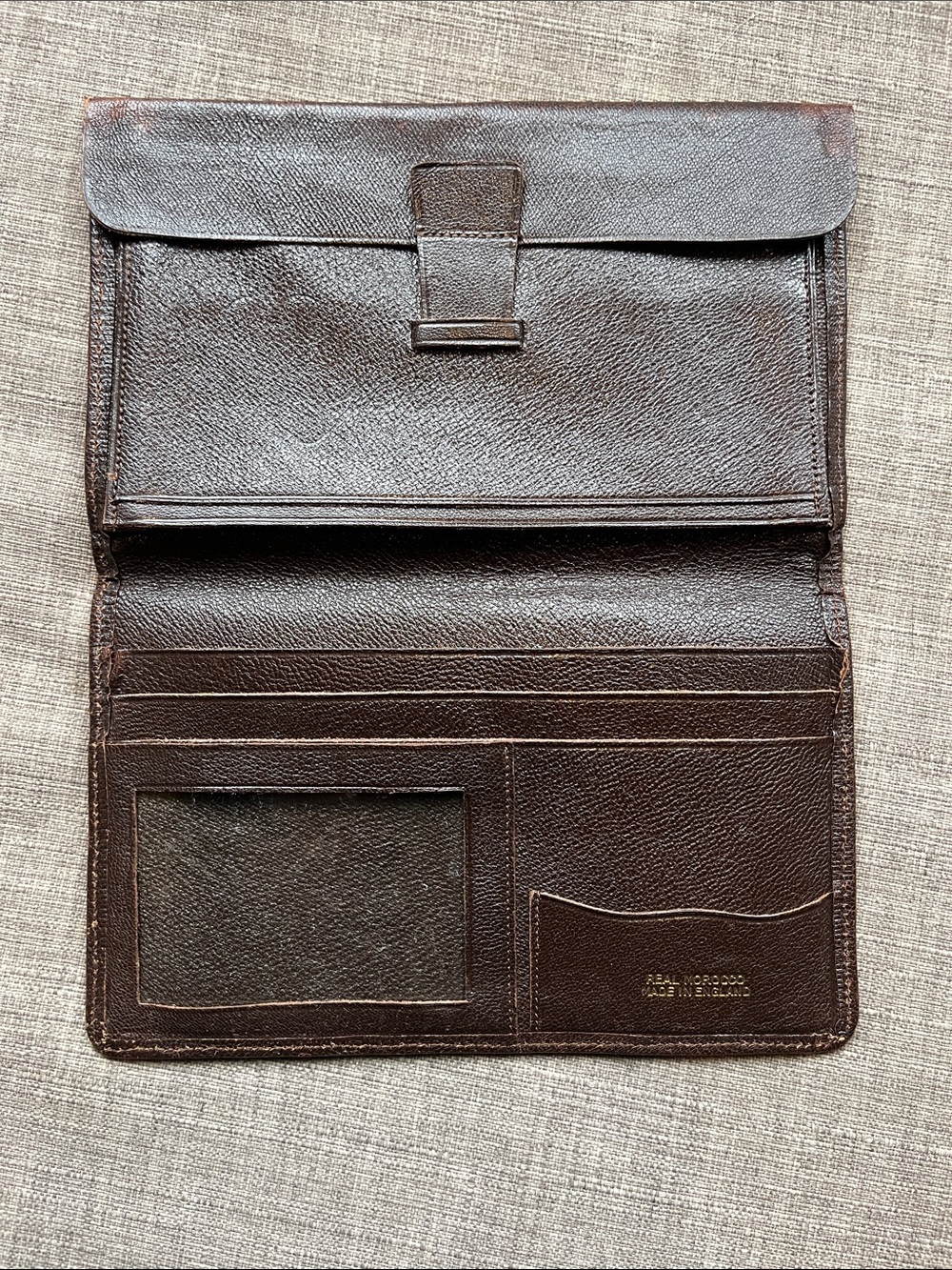 Vintage Pocketbook Wallet Brown Leather